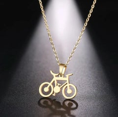 925 Sterling Silver Classic Bicycle Choker Pendant Women Engagement Gift Pendant