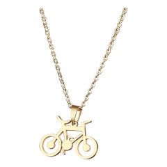 925 Sterling Silver Classic Bicycle Choker Pendant Women Engagement Gift Pendant
