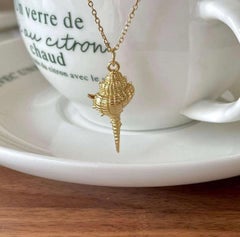 925 Sterling Silver Conch Pendant Minimalist Necklace For Women Christmas Gift.