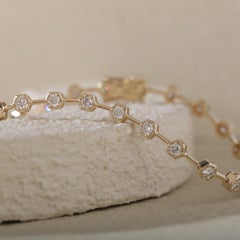 925 Sterling Silver Connecting Bracelet For Women Minimalist Moissanite Bracelet