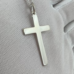 925 Sterling Silver Cross Pendant Curb Chain Pendant Necklace