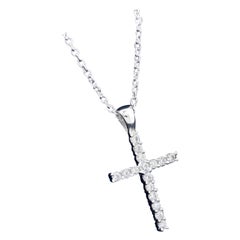 925 Sterling Silver Cross Pendant Moissanite Necklace Minimalist Gift For Women.