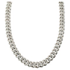 925 Sterling Silver Cubic Zirconia Cuban Link Chain Necklace