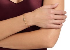 Bracelet manchette en argent sterling 925 – Cadeau d'anniversaire pour elle : bracelet en moissanite.