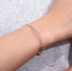 Bracelet en argent sterling 925 de style incurvé – Bracelet minimaliste en moissanite pour femme