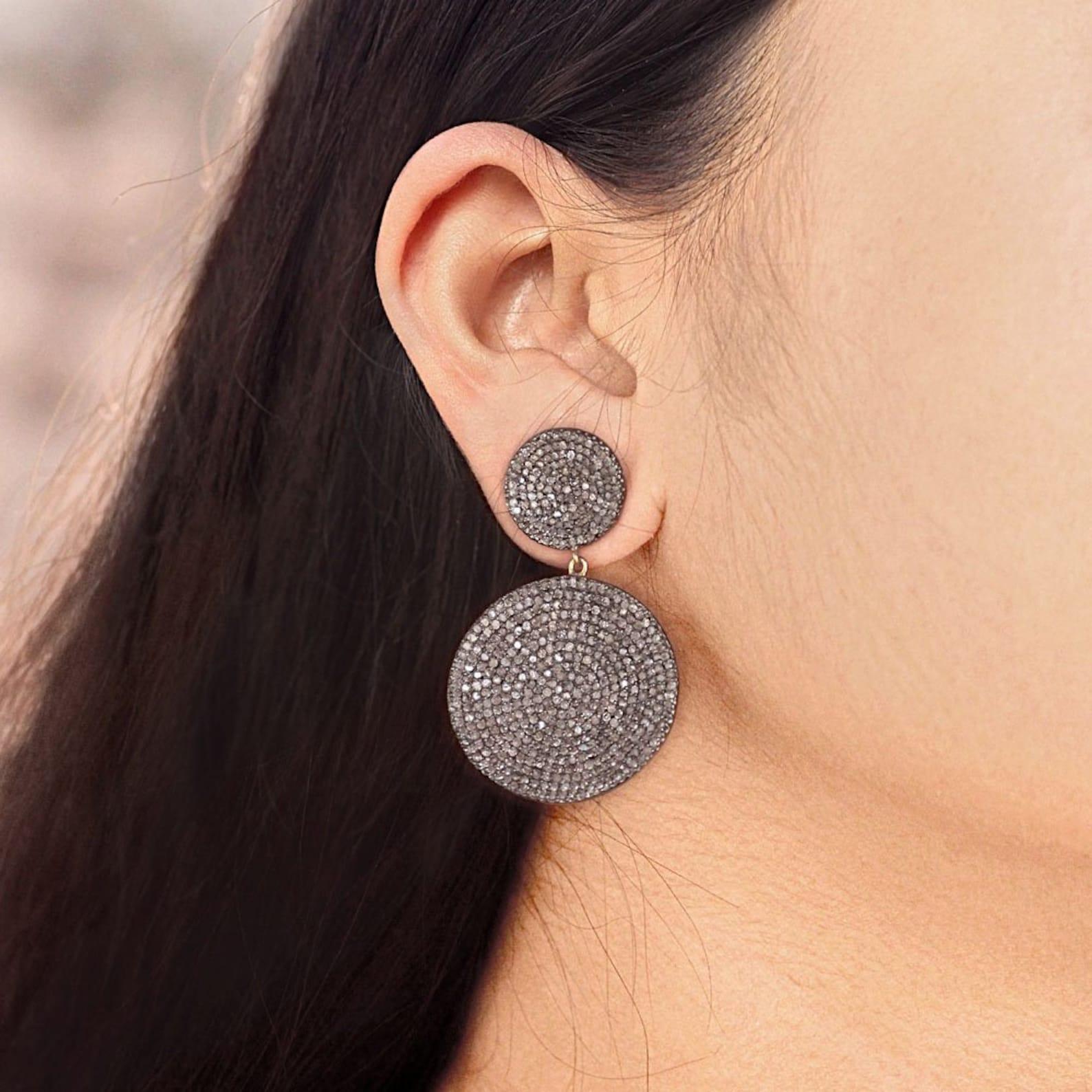 Donna Orecchini pendenti in argento 925 Orecchini a goccia con diamante Bellissimo regalo per lei in vendita