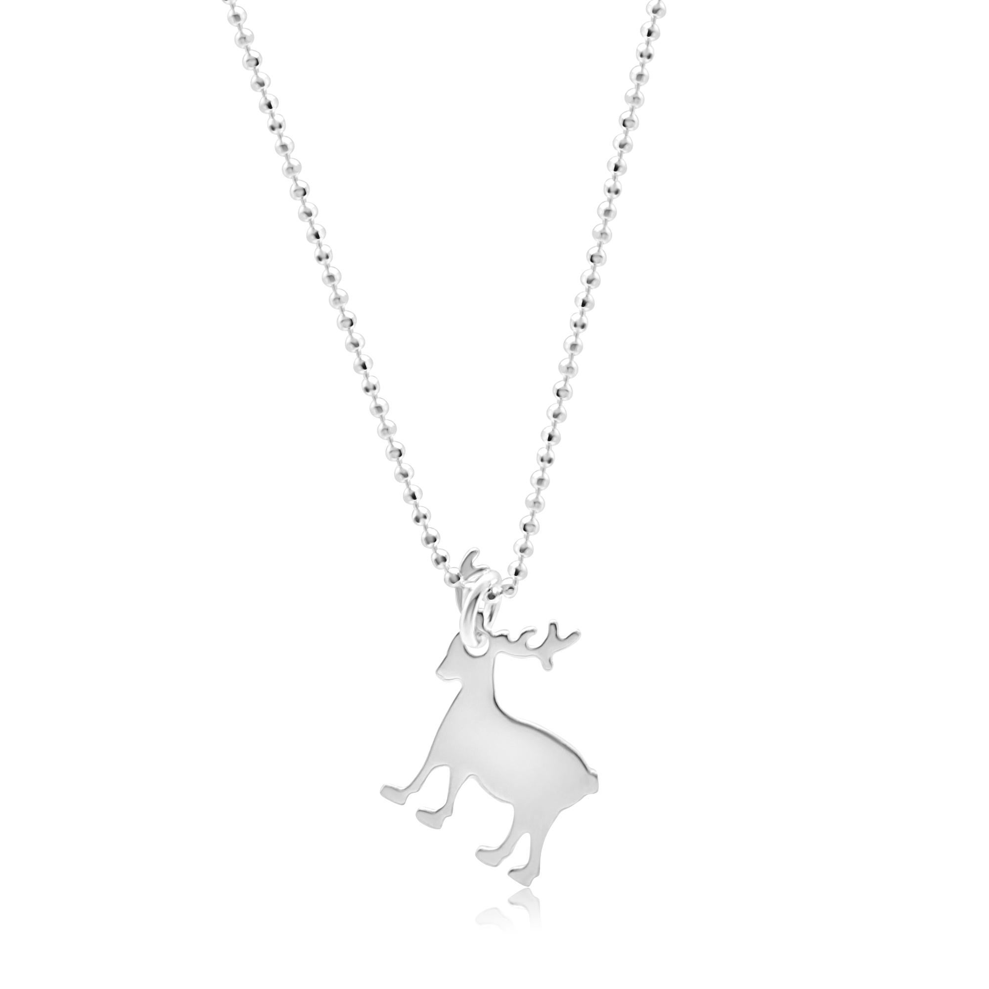925 Sterling Silver Dangle Gift Christmas Reindeer Winter Necklace Intini Jewels In New Condition For Sale In Milano, IT