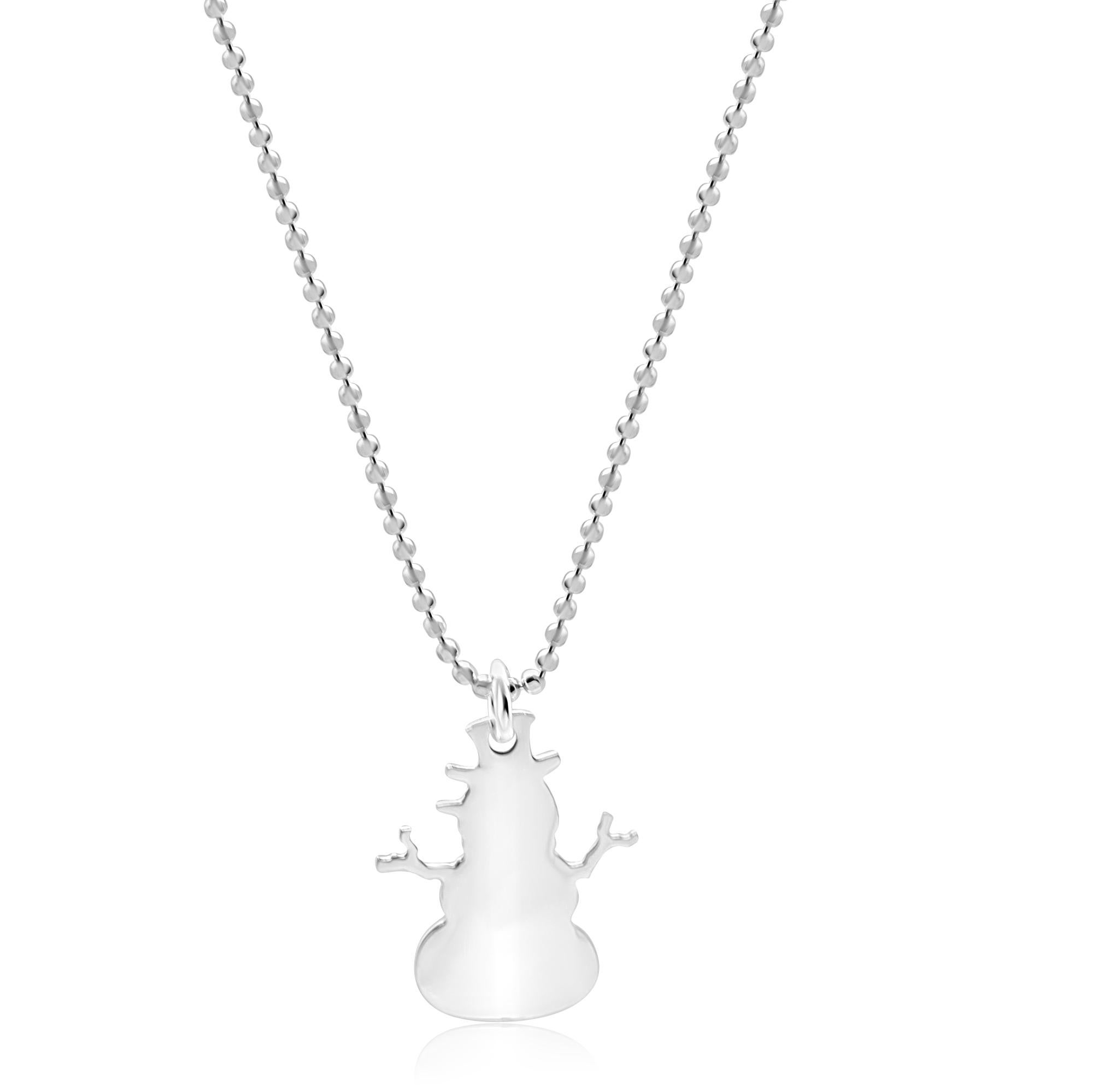925 Sterling Silver Dangle Gift Christmas Snowman Winter Necklace Intini Jewels For Sale 1