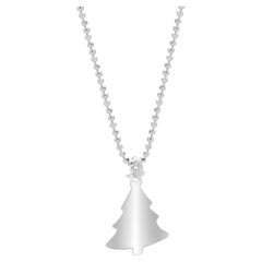 925 Sterling Silver Dangle Gift Christmas Tree Winter Necklace Intini Jewels