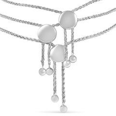 .925 Sterling Silver Diamond Accent Set 3 Piece Adjustable Bolo Bracelet Set