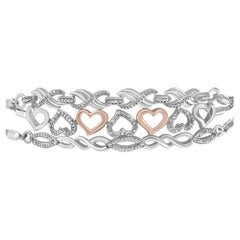 .925 Sterling Silver Diamond Accent Set 3 Piece Adjustable Bolo Bracelet Set