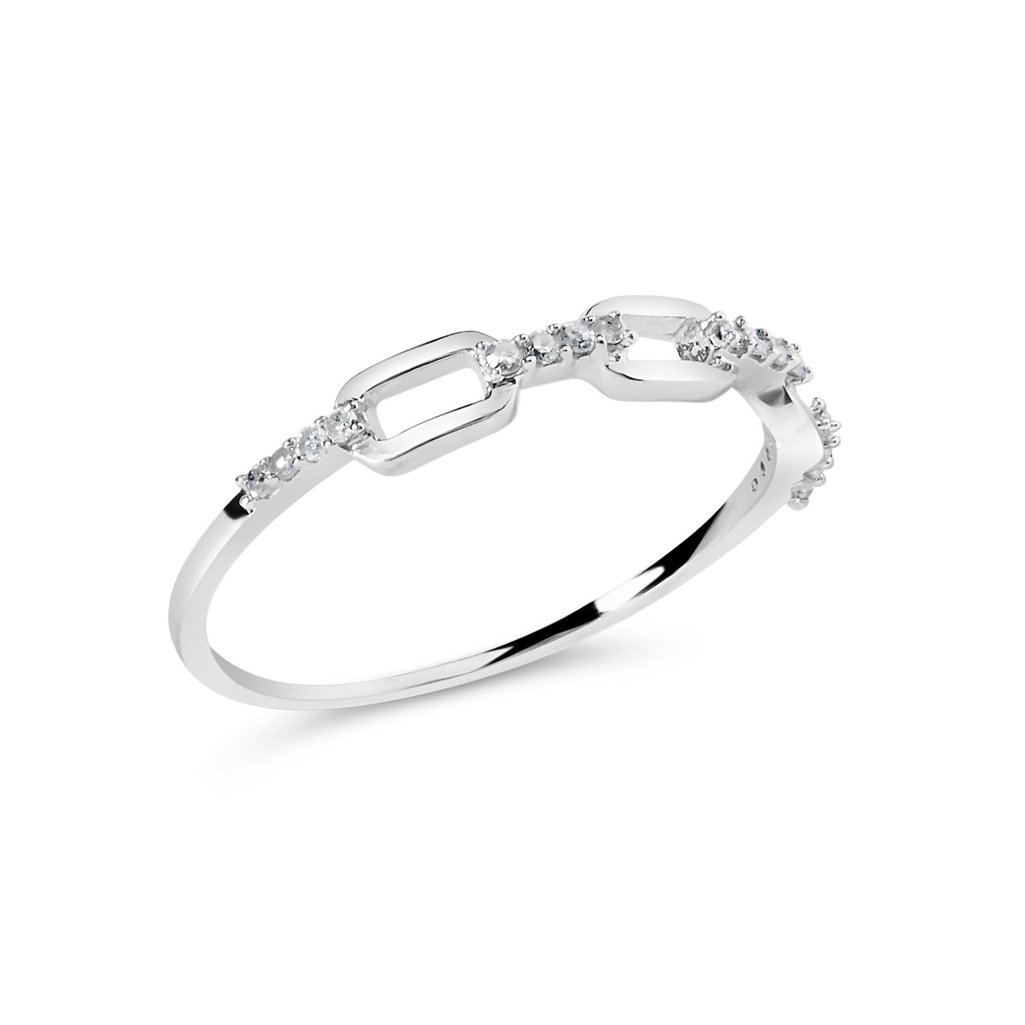 Moderne .925 Sterling Silver Diamond Accent Band Ring (anneau en argent sterling avec diamants) en vente