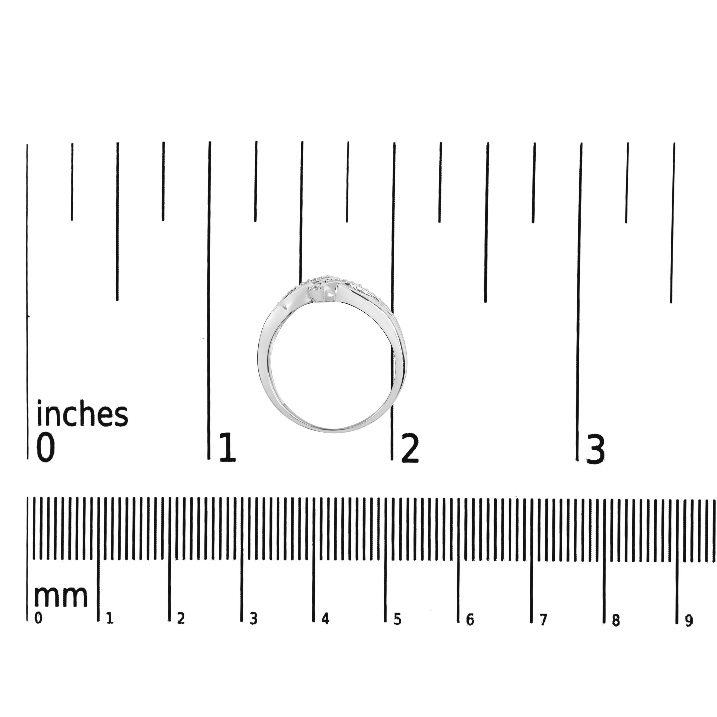 925 Sterling Silber Diamant-Akzent Bypass und Split Shank Band Ring Damen im Angebot