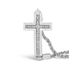 Bracciale Bolo a croce con diamanti in argento .925