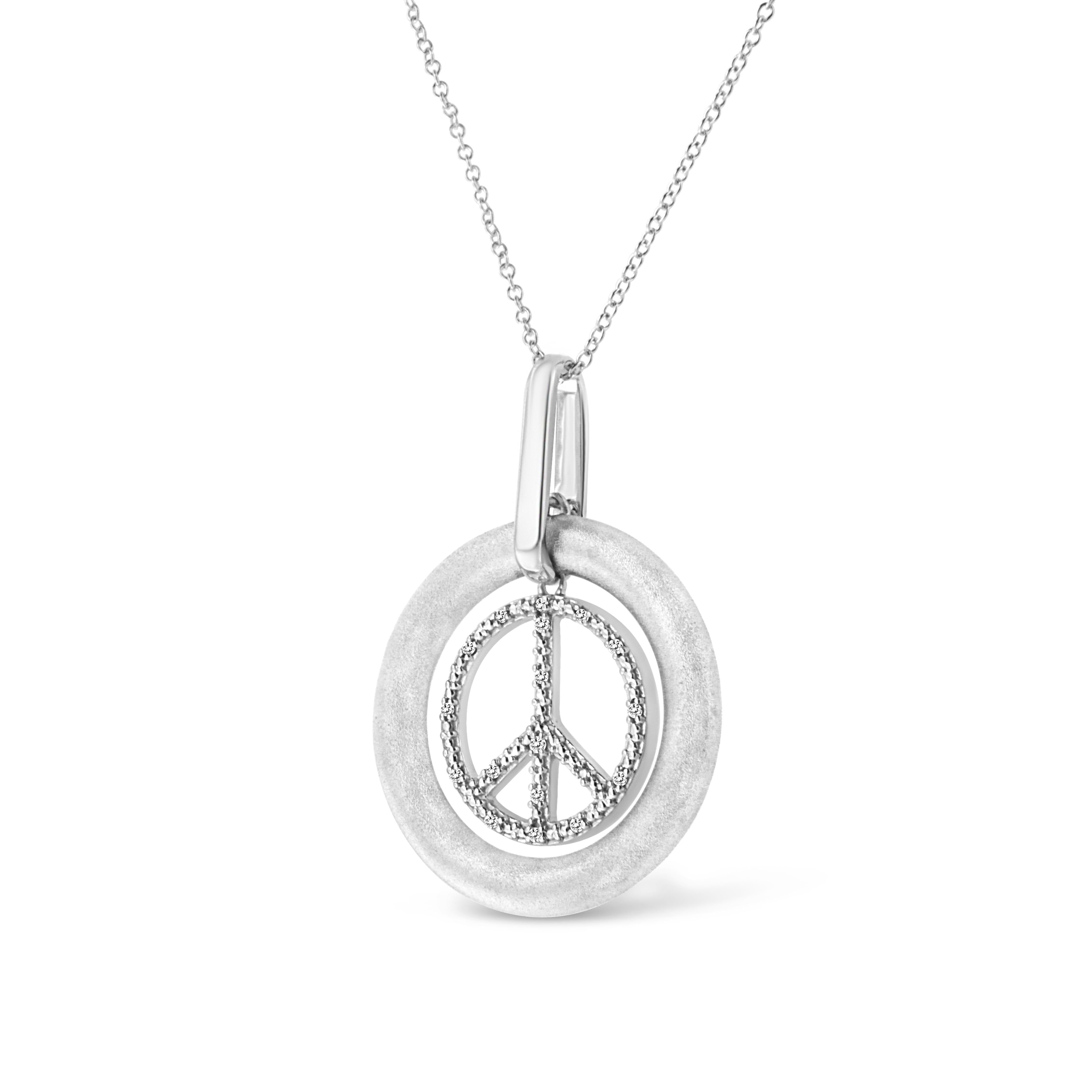 peace sign necklace silver