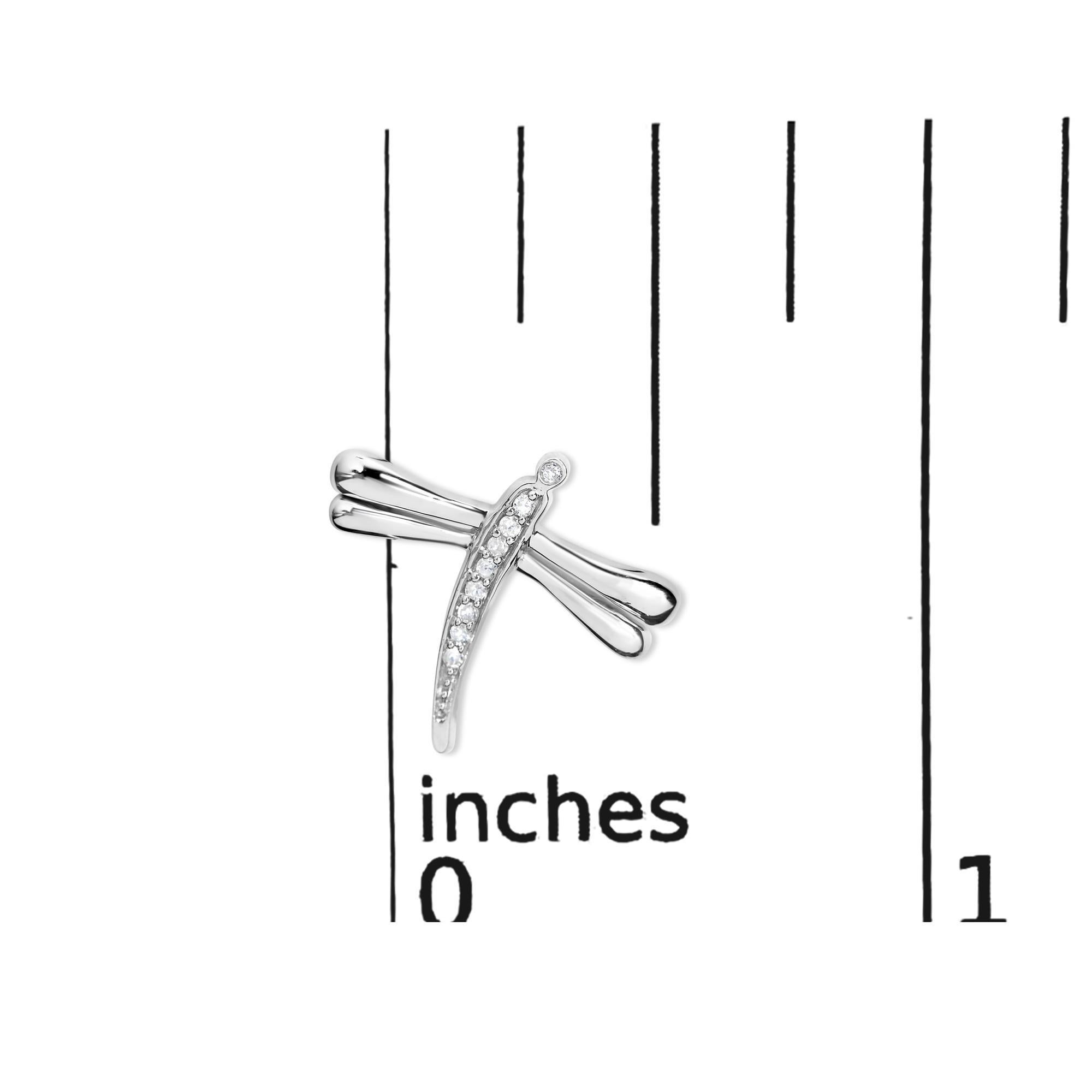 Orecchini con perno a forma di libellula in argento 925 con diamante In condizioni Nuovo in vendita a New York, NY