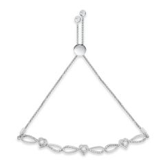 .925 Sterling Silver Diamond Accent Heart and Infinity Adjustable Bolo Bracelet