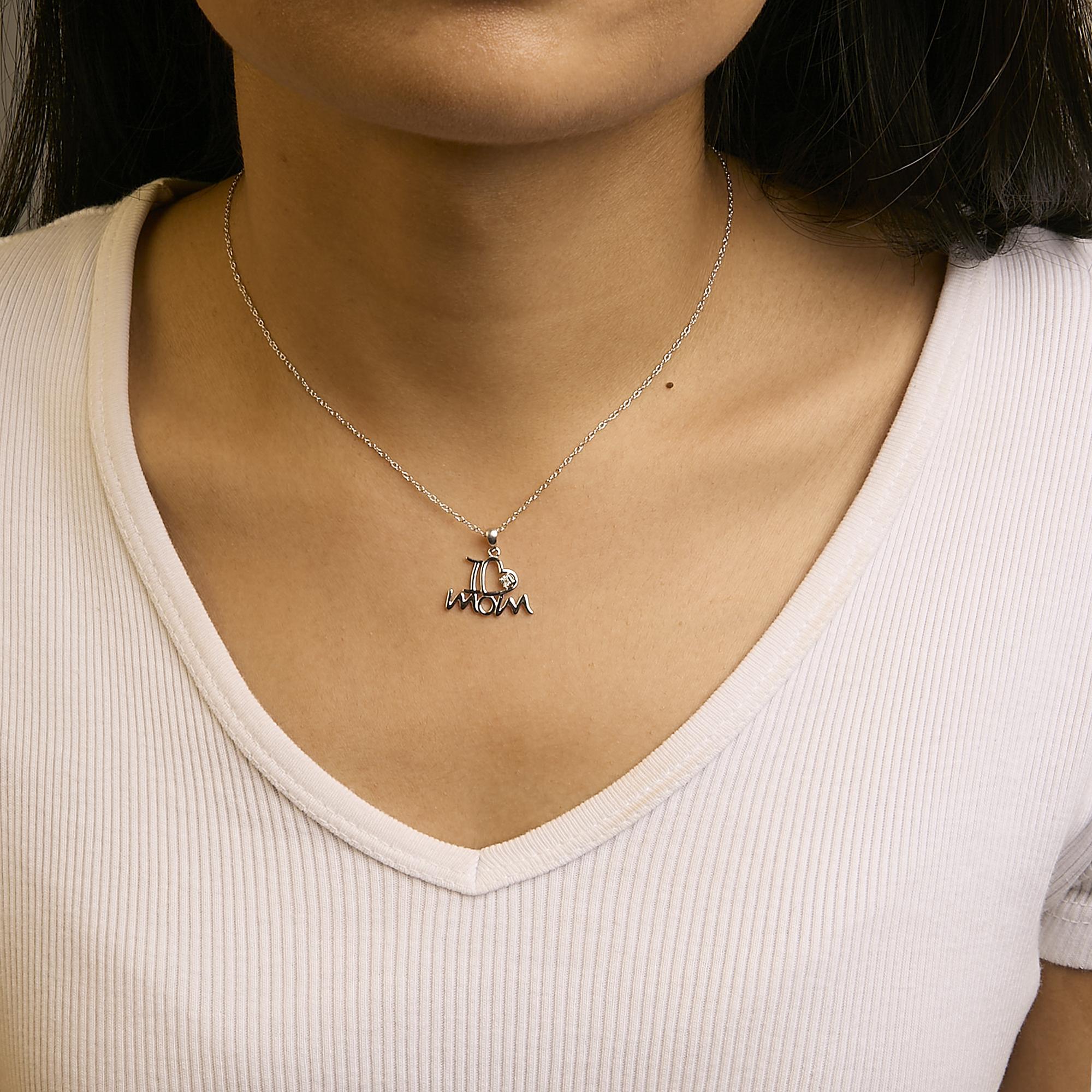 Taglio rotondo Collana con ciondolo a forma di cuore 