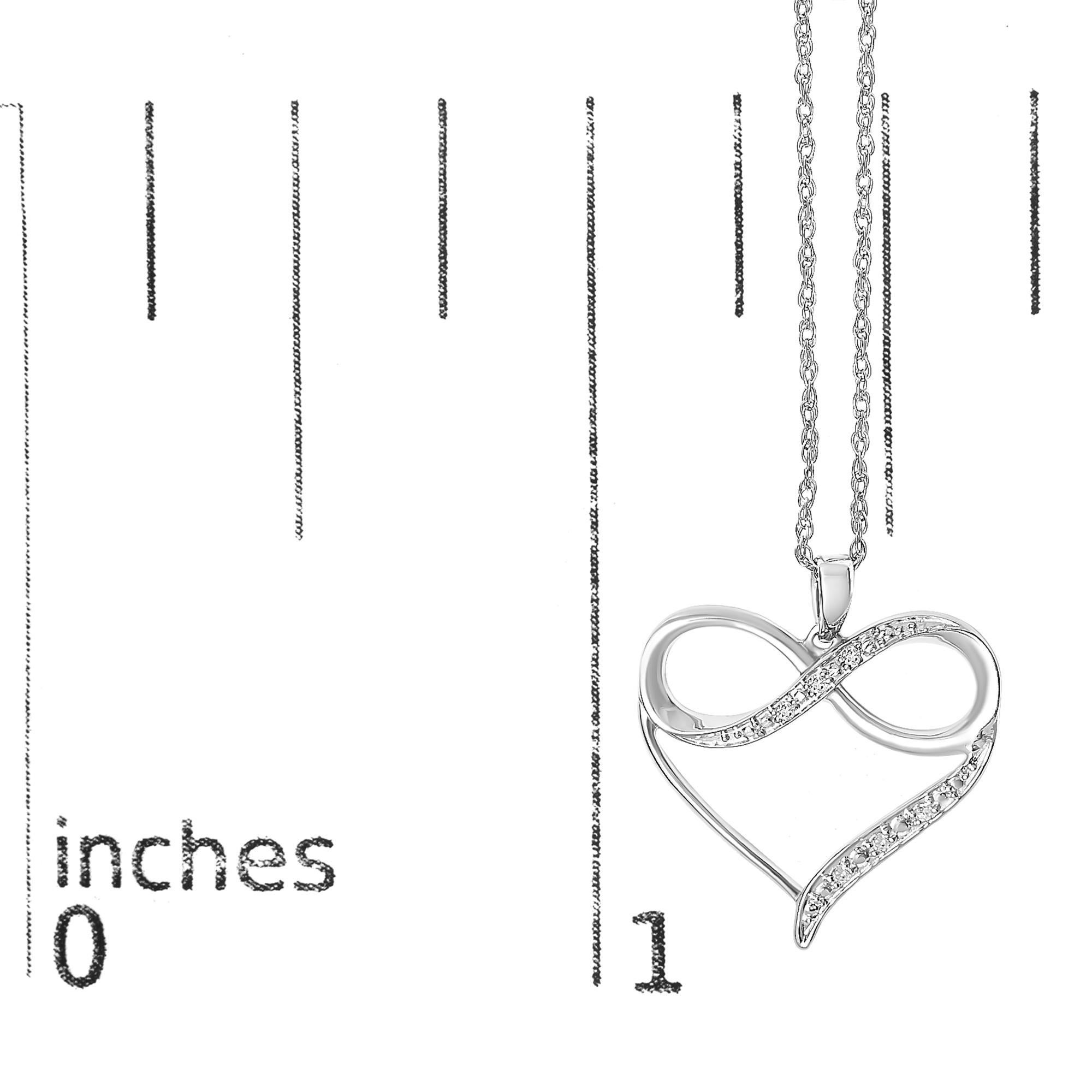 Collana con ciondolo Infinity Heart Love in argento 925 con accenti di diamante In condizioni Nuovo in vendita a New York, NY