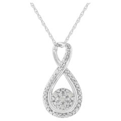 Collier pendentif Infinity en argent sterling avec diamants de 0,925 carat