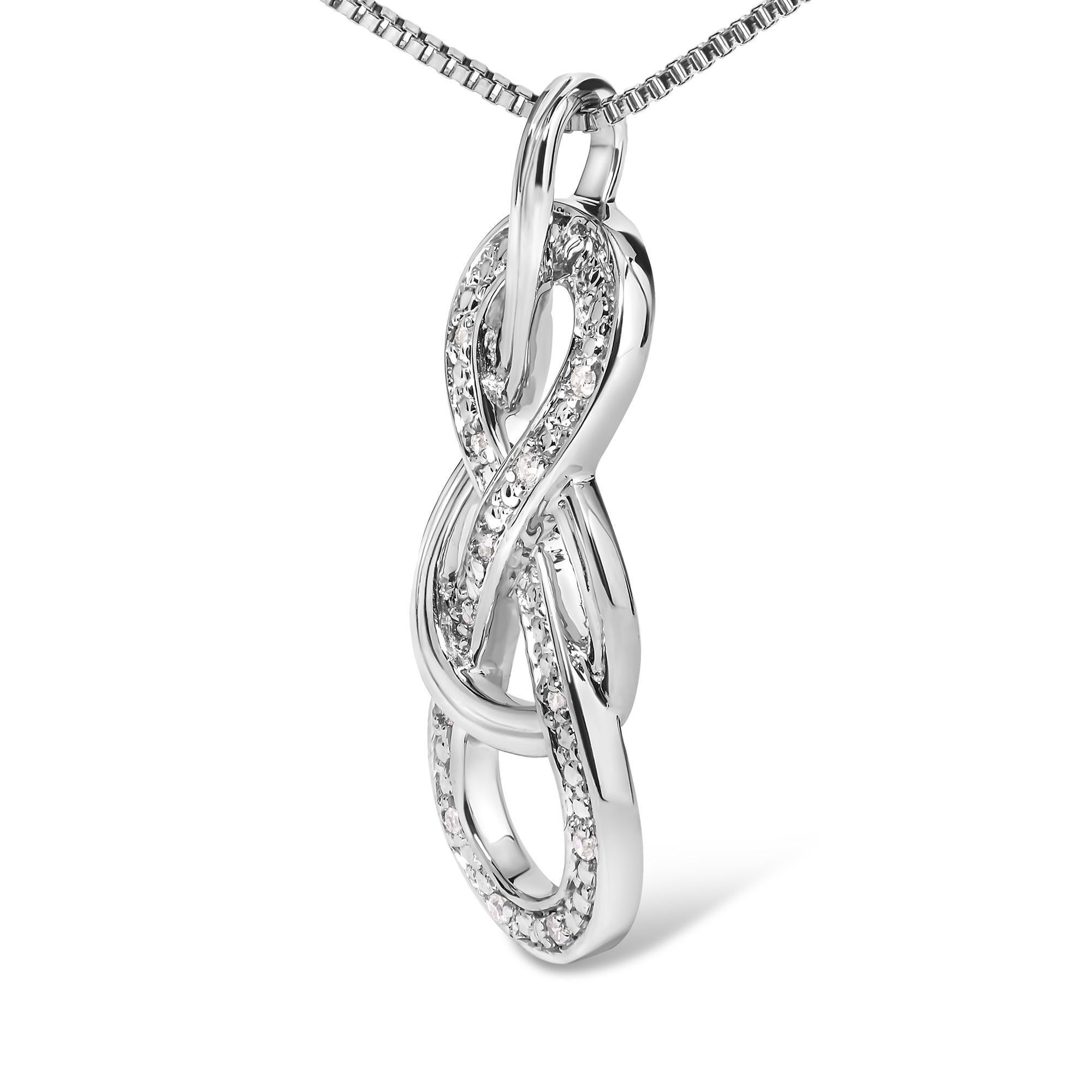 Moderno Collana con ciondolo Infinity in argento 925 con accenti di diamanti