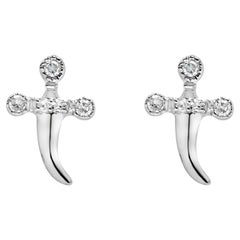 .925 Sterlingsilber-Diamant-Akzent-Messer-Ohrringe