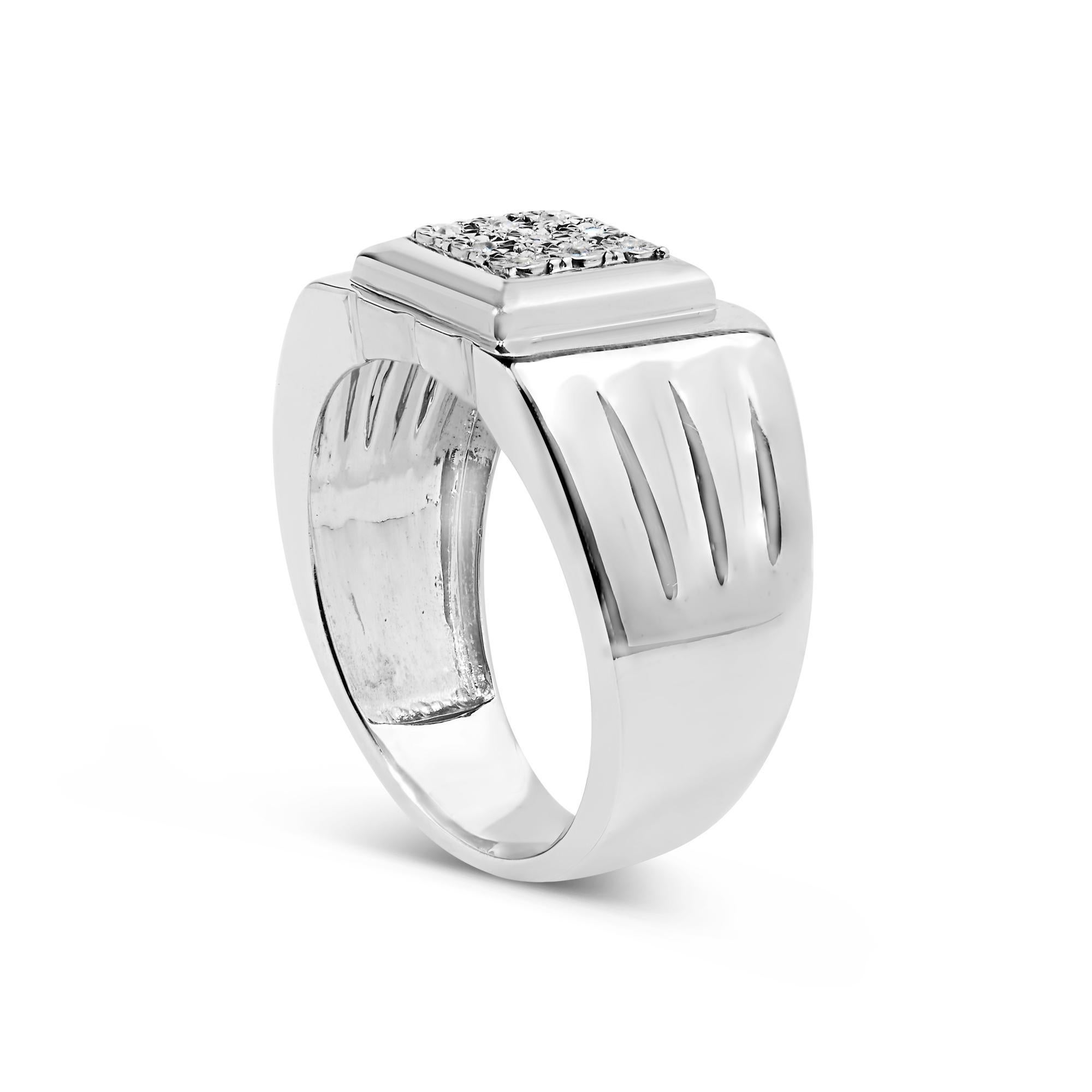 Taglio rotondo A. Silver 925 Anello Miracle 9 pietre con accenti di diamanti in vendita