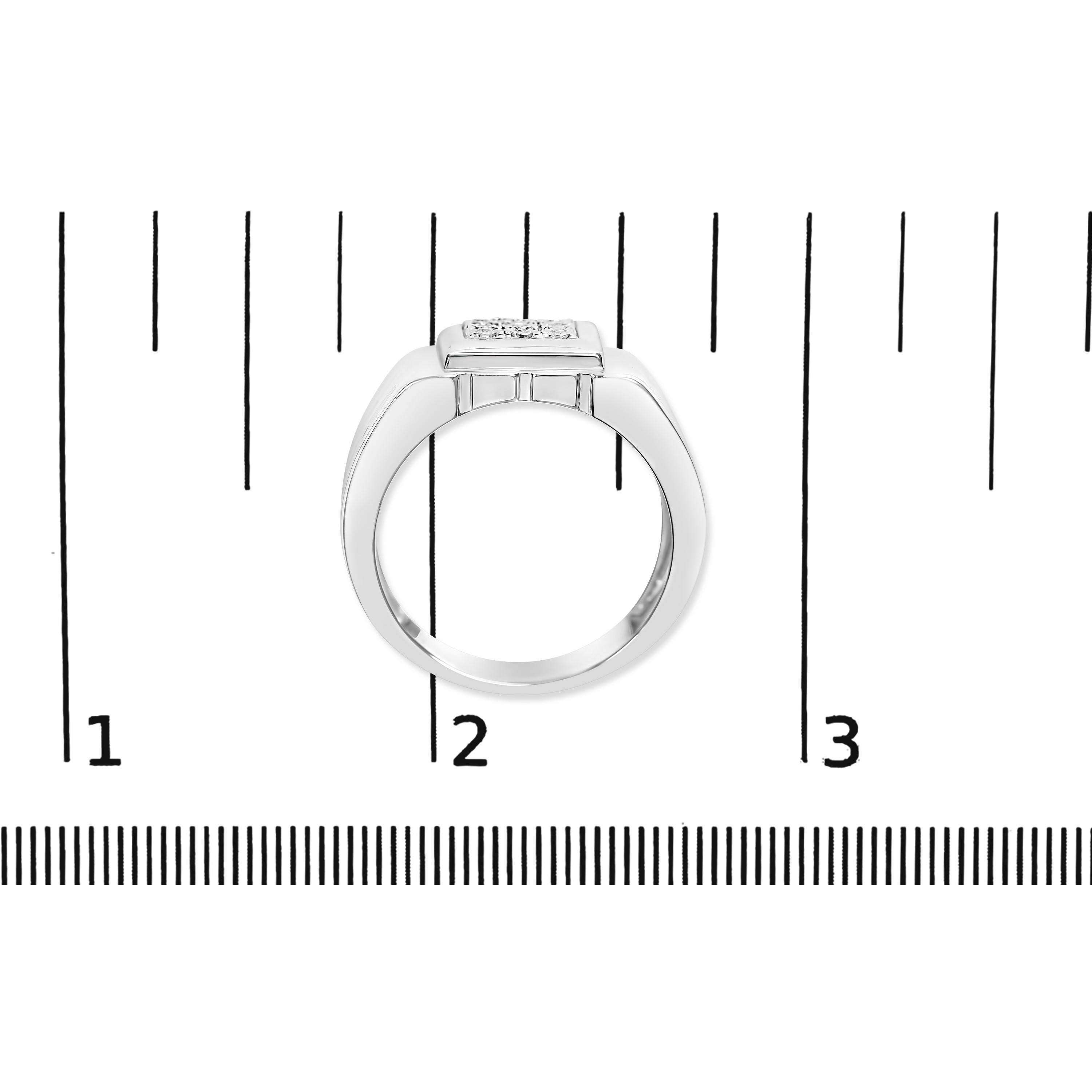 Uomo A. Silver 925 Anello Miracle 9 pietre con accenti di diamanti in vendita