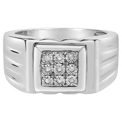 A. Silver 925 Anello Miracle 9 pietre con accenti di diamanti