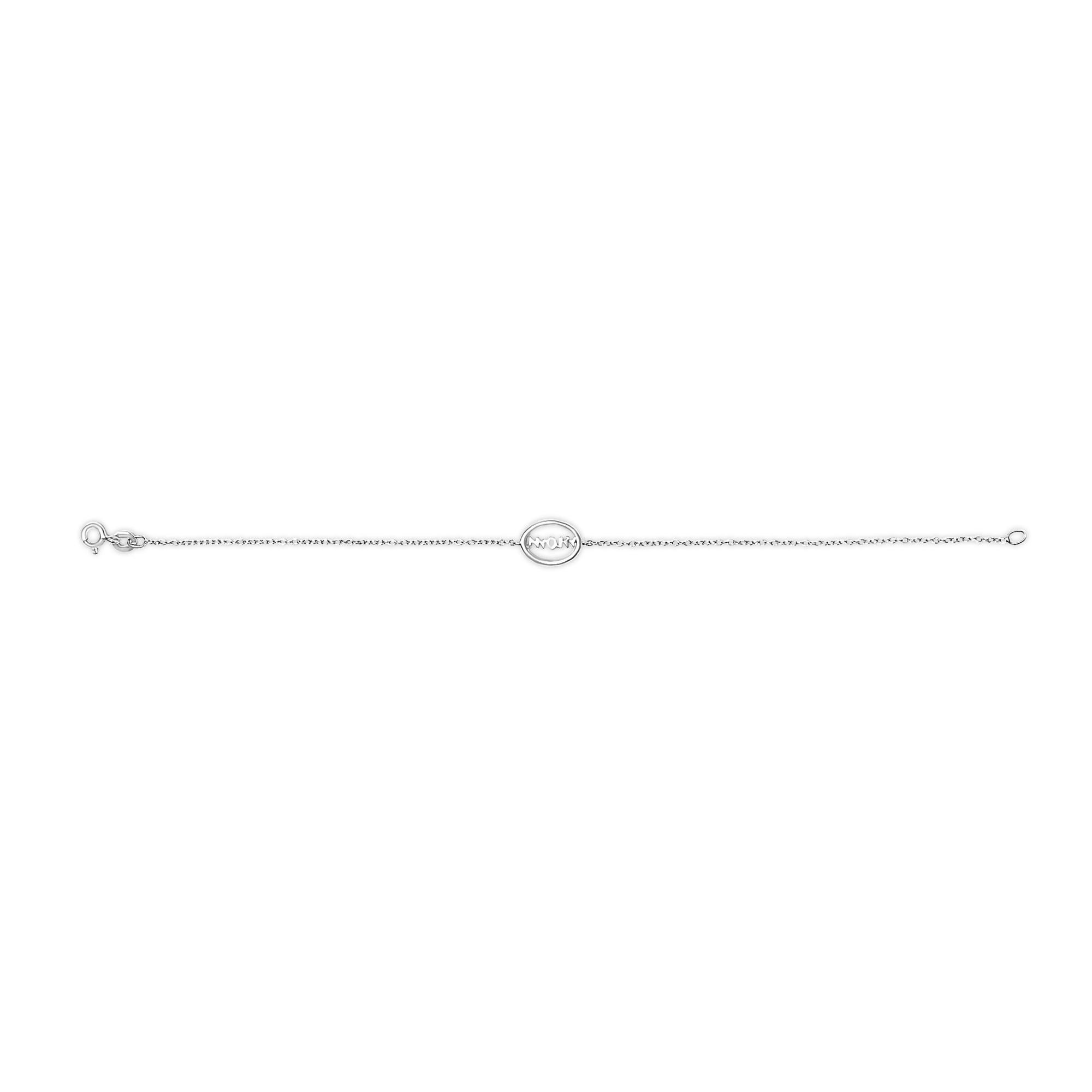 Moderno Bracciale Charm MOM in argento 925 con accenti di diamanti in vendita