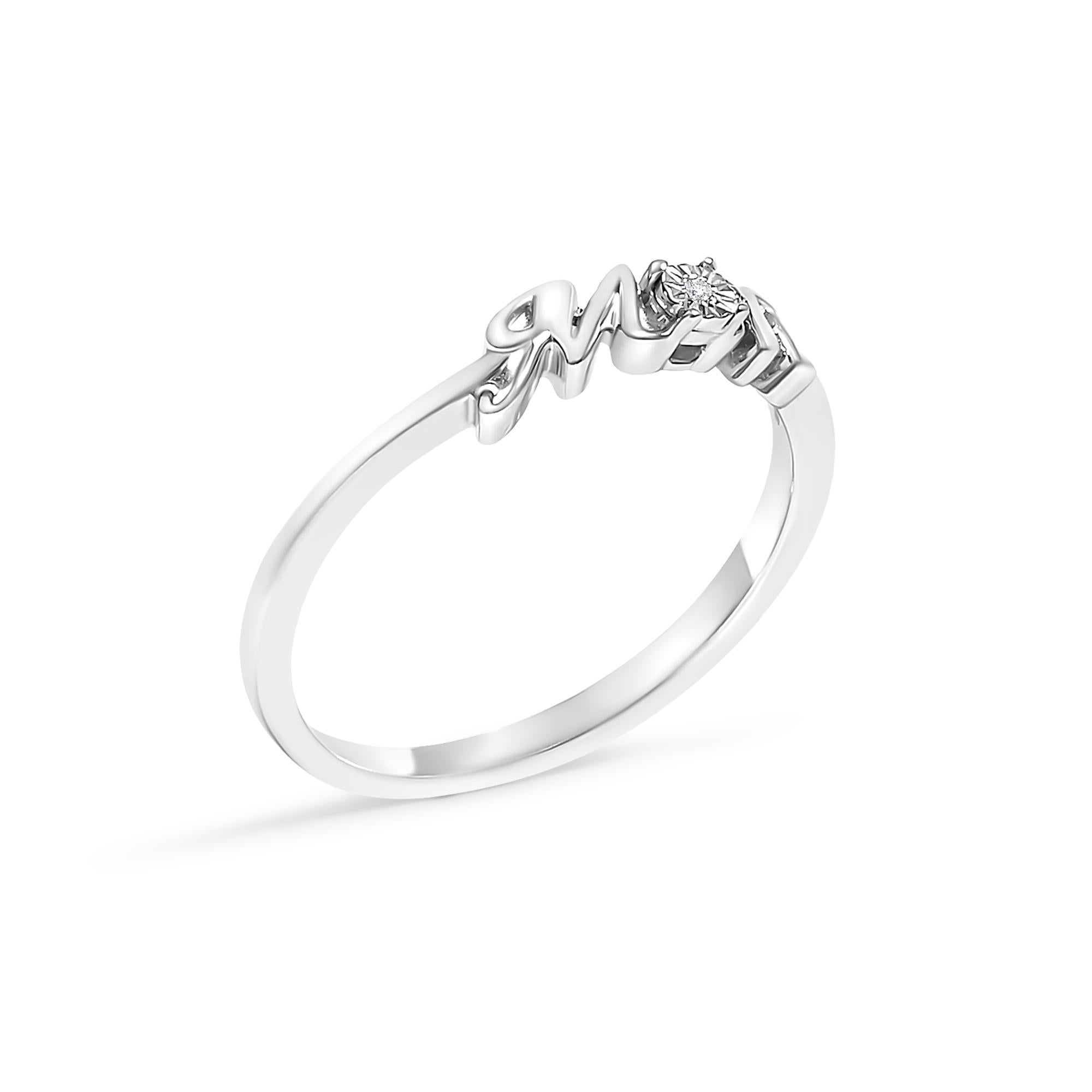 .925 Sterling Silber Diamant-Akzent 