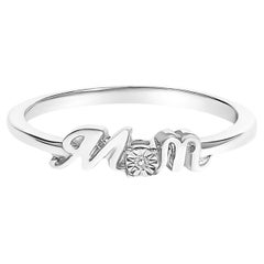 .925 A Silver Accent diamant "MOM"  Bague
