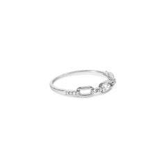 .925 Sterling Silver Diamond Accent Paperclip Band Ring I-J Color, I2-I3 Clarity