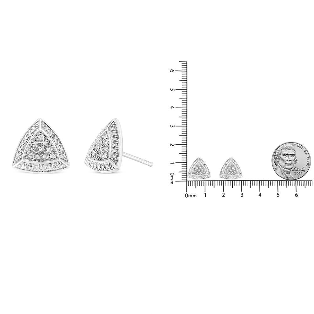 925 Ohrstecker aus Sterlingsilber mit 4 Steinen und Diamanten im Halo-Stil im Zustand „Neu“ in New York, NY