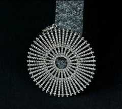 925 Sterling Silber Diamond Round Disc Anhänger Handmade Designer Diamant Anhänger