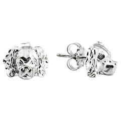 Dog Puppy 925 Sterling Silver Cavalier King & Other Breeds Stud Earrings 4 Set