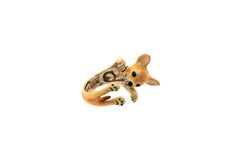 925 Sterling Silver Dog Puppy Animal Nature Cute Chihuahua Statement Open Ring