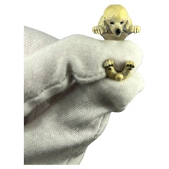 925 Sterling Silver Dog Puppy Animal Nature Cute Poodle Statement Ring