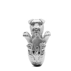 Anillo abierto de plata de ley 925 Perro Cachorro Animal Naturaleza Simpático Schnauzer