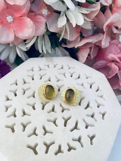 925 Sterling Silver earring Natural Honey Quartz Stud Design Dangle Jewelry Gem