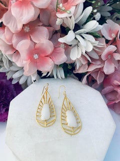 925 Sterling Silver earring, Natural Moonstone Leaf Design Dangle Gem Jewelry