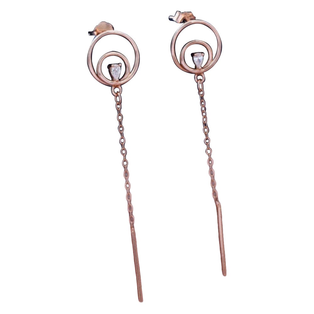 Orecchini d
argento 925 Pave Diamond Drop Earrings per le donne Regalo alla moda. in vendita