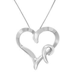 .925 Sterling Silver Elegant Heart Shaped Pendant Necklace For Women