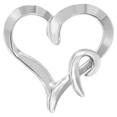 .925 Sterling Silver Elegant Heart Shaped Pendant Necklace For Women