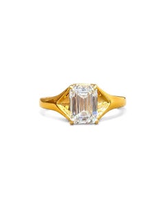 Anello da donna in argento sterling 925 con moissanite taglio smeraldo: regalo per l'anniversario.
