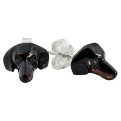 Dog Puppy 925 Sterling Silver Dachshund  & Other Breeds Stud Earrings 4 Set 
