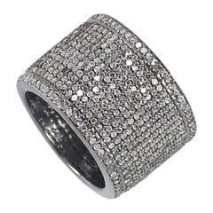 925 Sterling Silver Eternity Band Ring Pave Diamond Ring Beautiful Gift For Her.