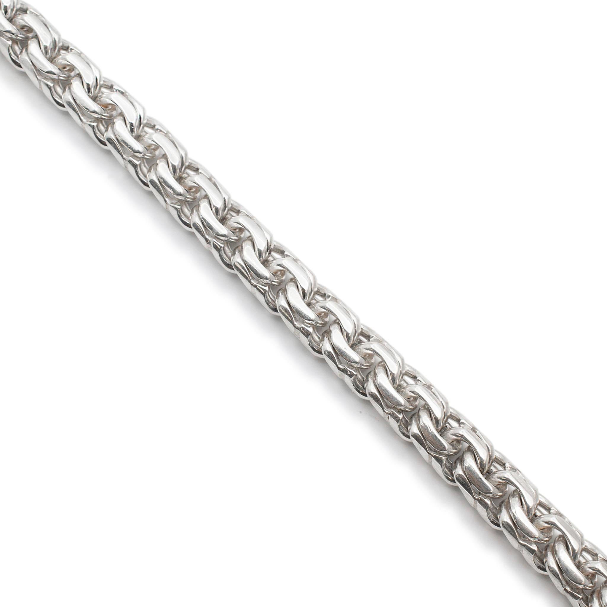 Women's 925 Sterling Silver Franco Wheat Chain Necklace 21” For Sale