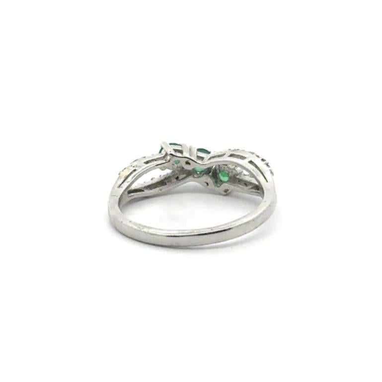 For Sale:  925 Sterling Silver Genuine Emerald Wedding Gift Ring for Women 6