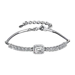 Armband aus 925er Sterlingsilber mit geometrischem Design für Damen – Moissanit-Armband.